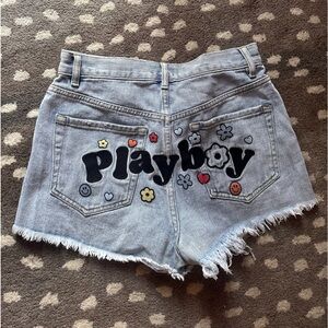Playboy Pacsun logo butt shorts button fly 26